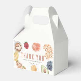 Våfflor Kaffe Frukter Akvarell Bröllops Brunch Presentaskar