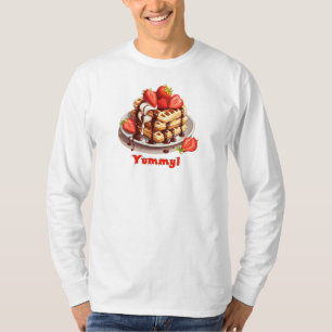 Våfflor med choklad och jordgubbar t shirt