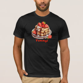 Våfflor med choklad och jordgubbar t shirt