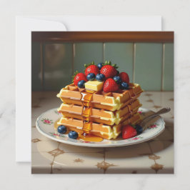 Våfflor med jordgubbar och blåbär