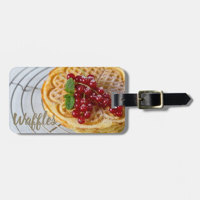 Våfflor som är hemgjorda med korinter för söt tand bagagebricka (Horisontell Framsida)