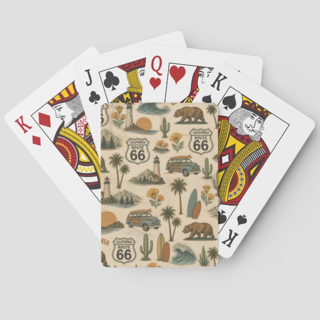Väg 66 Bilresa Lucky Hand Casinokort (Baksidan)