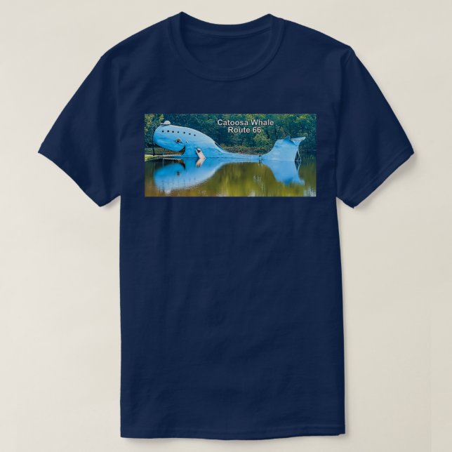 Väg 66 Catoosa Whale Big Blue Whale T Shirt (Design framsida)