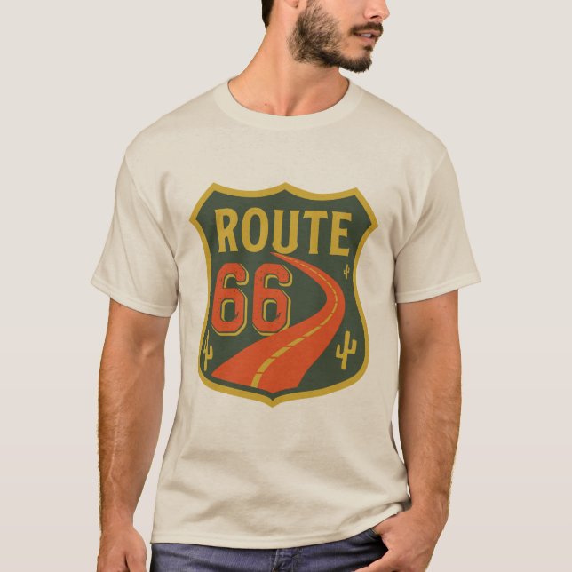 Väg 66 klassisk, resusususiens motorväg t shirt (Framsida)