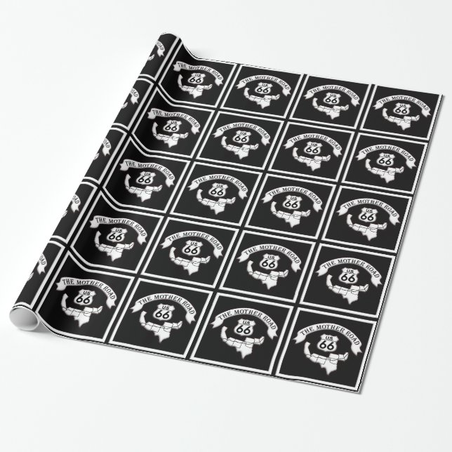Väg 66 Mor - skyltskylt (Gift Wrap) Presentpapper (Utrullad)