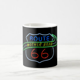Väg 66 Mor Vägskylt Neon Kaffemugg