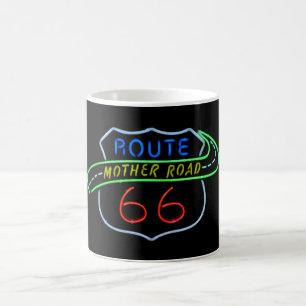 Väg 66 Mor Vägskylt Neon Kaffemugg