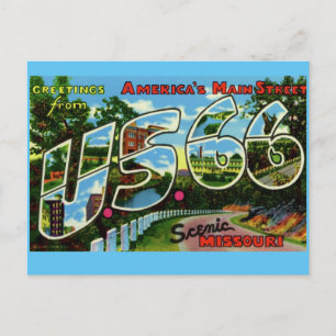 Väg 66 Scenisk Missouri Hälsningar Postkort  Vykort