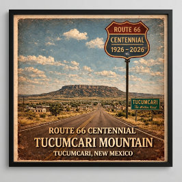 Väg 66 Tucumcari Mountain New Mexico Poster