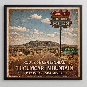 Väg 66 Tucumcari Mountain New Mexico Poster