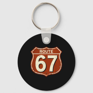 Väg 67 Rolig Retro Motorvägs Meme Design  Nyckelring