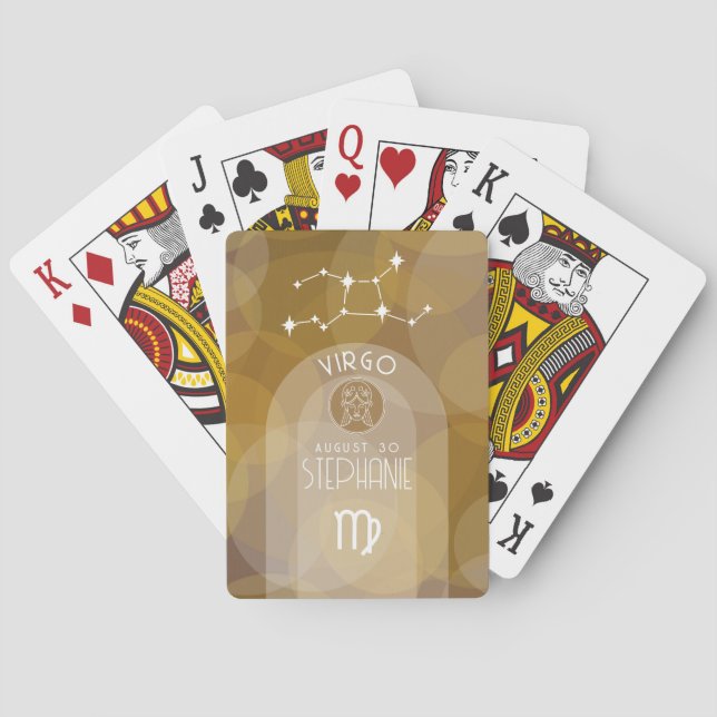 Våg Anpassningsbar Birthday Zodiac - Modern design Casinokort (Baksidan)