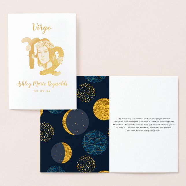 Våg Astrology | Personlig Zodiac-tecken Folierat Kort (Display)