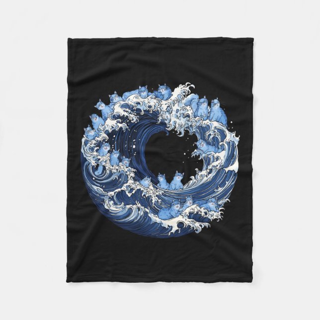 Våg av blå katter för Kamala Fleecefilt (Framsidan)