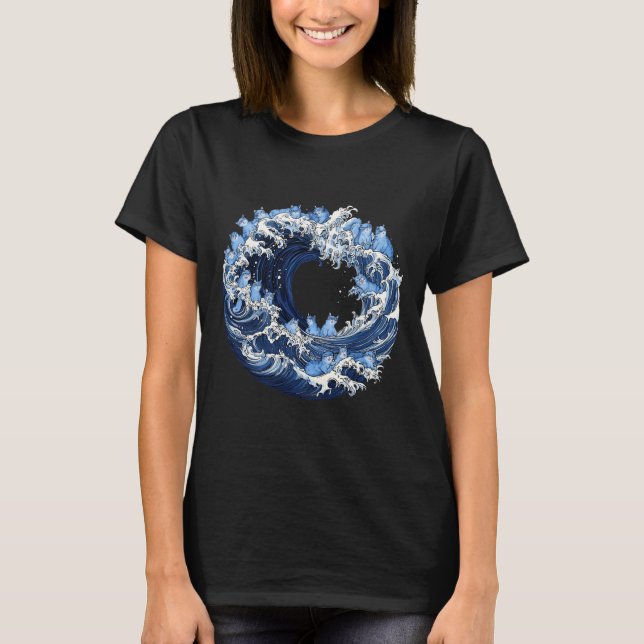 Våg av blå katter för Kamala T Shirt (Framsida)