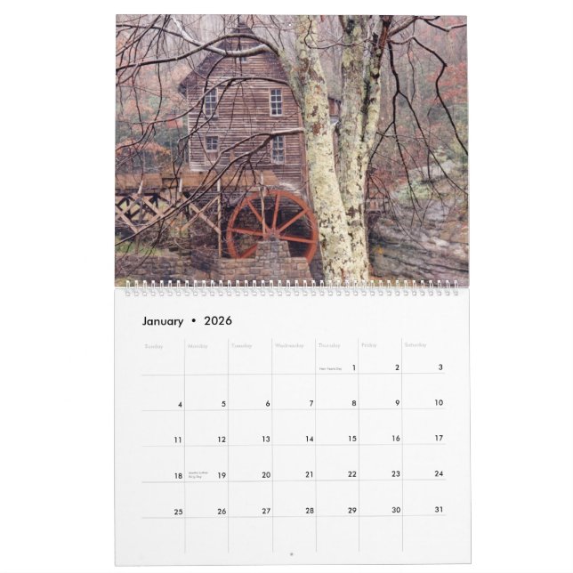 Väg av livfotografi kalender (Jan 2026)