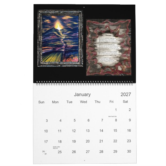 Väg av livsamlingen kalender (Jan 2027)