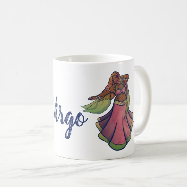 Våg Belly Dancer Art Magdans Goddess Kaffemugg (Framsida höger)