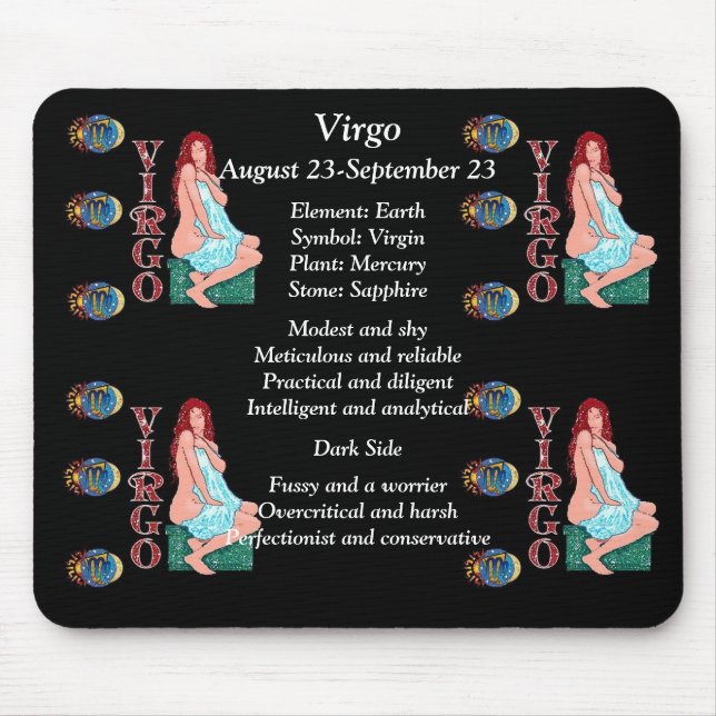 Våg Birth Sign Zodiac Mouse Pad Musmatta (Framsidan)