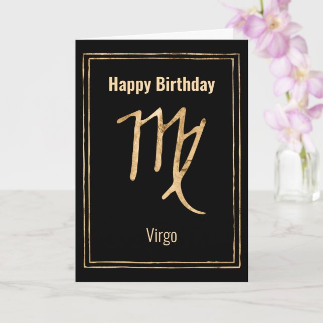 Våg Birthday zodiac astrology guld personlig Kort (Orkide)