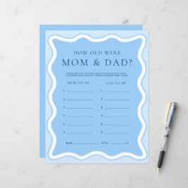 Våg blå Hur gamla var mamma och pappa Foto Game