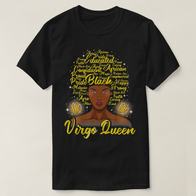 Våg Black Woman Tshirt Black Queen Woman Natural T Shirt (Design framsida)