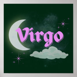 Våg Celestial Måne Cloud Stars Astrology Art Poster