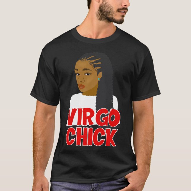 Våg Chick African American Girl with Braids Zodi T Shirt (Framsida)