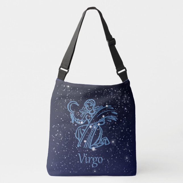 Våg Constellation and Zodiac Sign med stjärnor Axelväska (Framsida)
