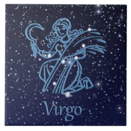 Våg Constellation and Zodiac Sign med stjärnor Kakelplatta