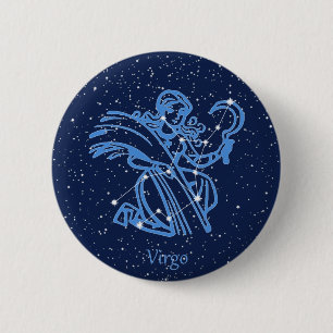 Våg Constellation and Zodiac Sign med stjärnor Knapp