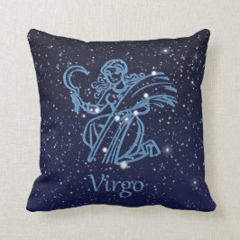 Våg Constellation and Zodiac Sign med stjärnor Kudde