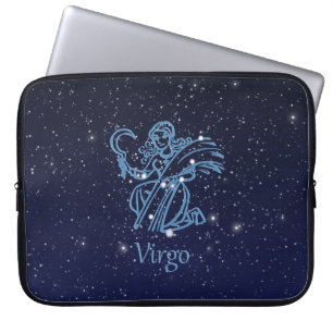 Våg Constellation and Zodiac Sign med stjärnor Laptop Fodral