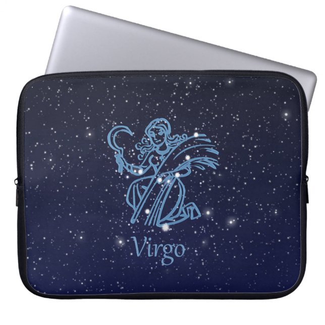 Våg Constellation and Zodiac Sign med stjärnor Laptop Fodral (Framsidan)
