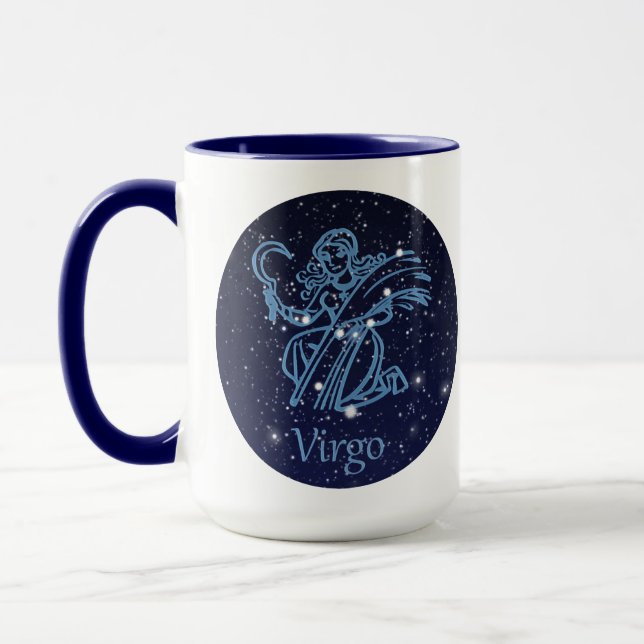 Våg Constellation and Zodiac Sign med stjärnor Mugg (Vänster)