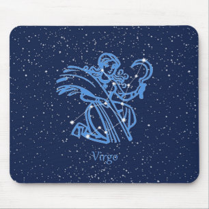 Våg Constellation and Zodiac Sign med stjärnor Musmatta