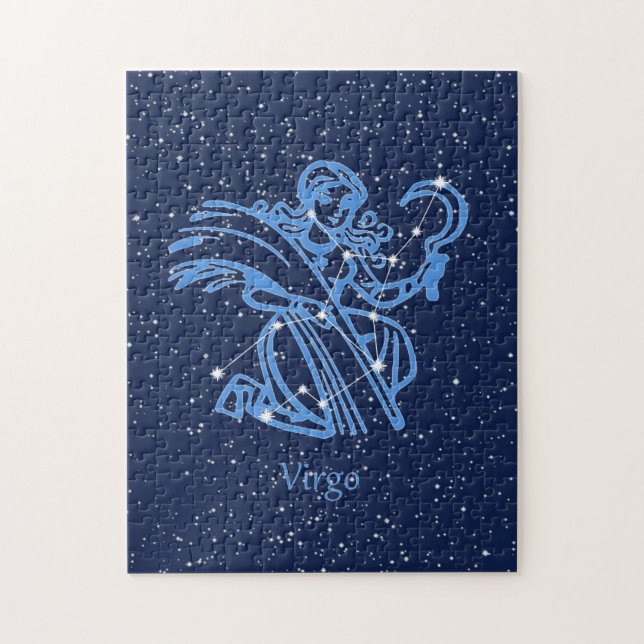 Våg Constellation and Zodiac Sign med stjärnor Pussel (Vertikal)