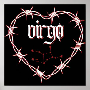 Våg Constellation Gothic Mörk Celestial Art Poster