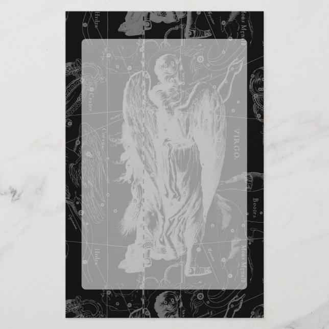 Våg Constellation Hevelius 1690 on Black Brevpapper (Framsida)