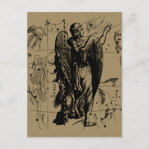 Våg Constellation Hevelius Etching Stil Vykort