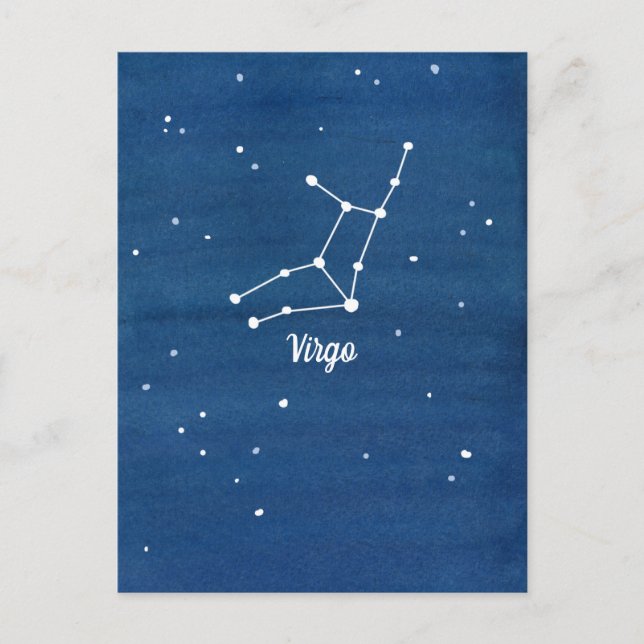 Våg Constellation Stars Indigo Blue Vykort (Framsida)