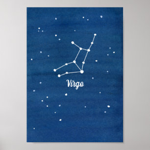 Våg Constellation Stars Night Himlar Poster