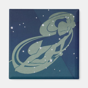 Våg Constellation Vintage Zodiac Astrology Magnet