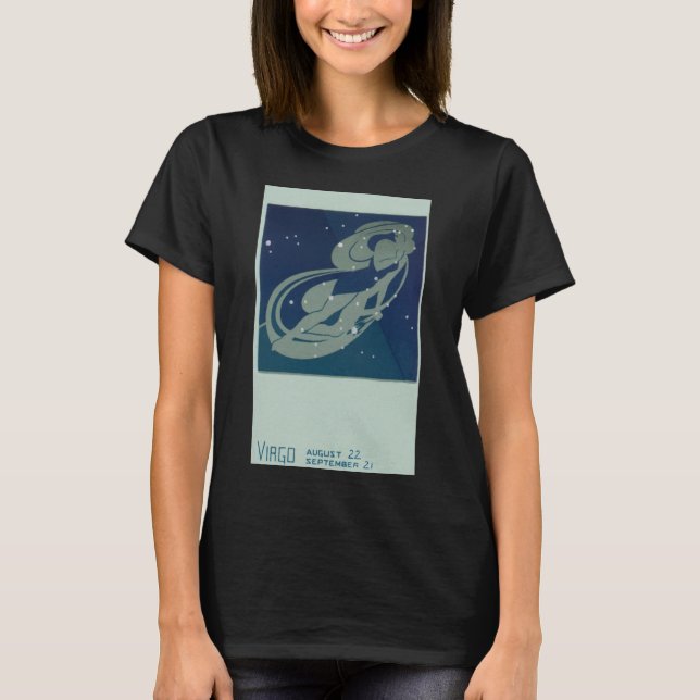 Våg Constellation Vintage Zodiac Astrology Tee Shirt (Framsida)