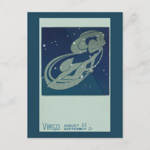 Våg Constellation Vintage Zodiac Astrology Vykort