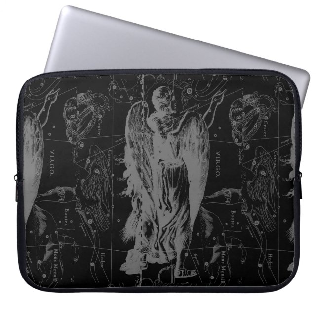 Våg Constellation Zodiac Karta Hevelius 1690 Laptop Sleeve (Framsidan)
