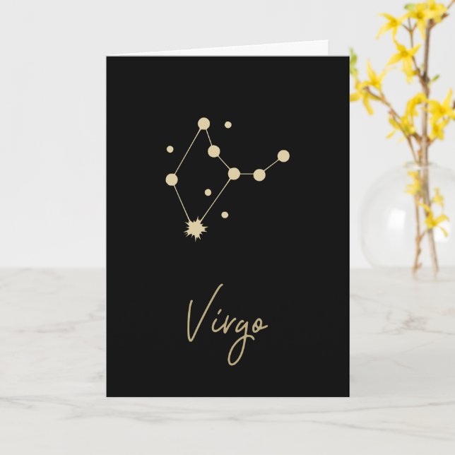 Våg Constellation Zodiac Kort (Gul blomma)