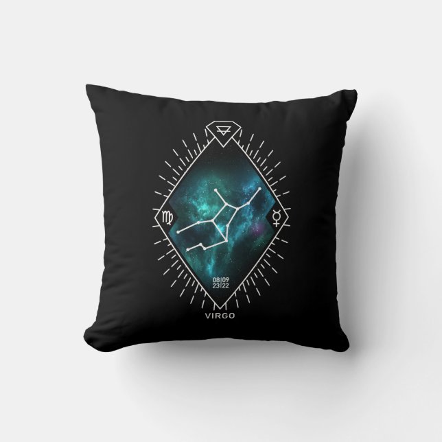 Våg Constellation & Zodiac Symbol Kudde (Framsida)
