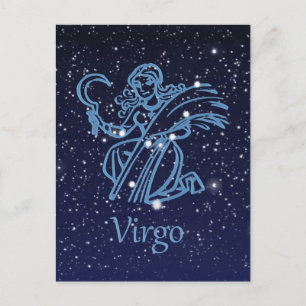 Våg Constellation & Zodiac-tecken med stjärnor Vykort