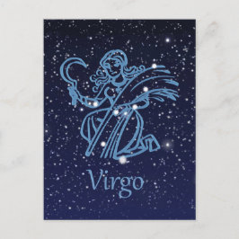 Våg Constellation & Zodiac-tecken med stjärnor Vykort